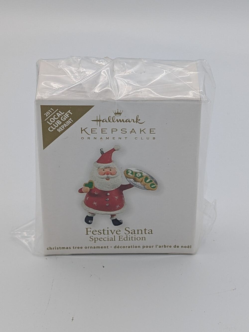 Hallmark Keepsake Festive Santa Repaint 2011 Club Gift NIB
